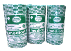 Absorbent Surgical Cotton, Feature : High Fluid Absorbency, Smooth Texture, Soft