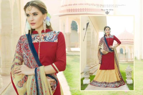 Branded Printed Pure Cotton Suit, Style : Semi-stitched