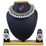 Pearl Necklace Set In Hearts Studded With Zircons