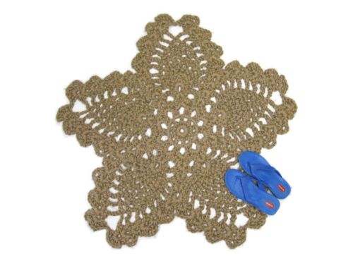Flower & Star Shaped Jute Rug, Size : 3' X 3'