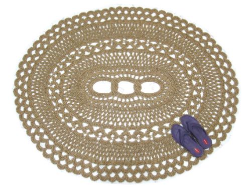 Zilpa Oval Shaped Jute Rug, Size : 3' X 3'