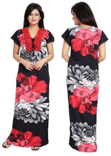 Satin Red Diljeet Night Gown, Age Group : 12+