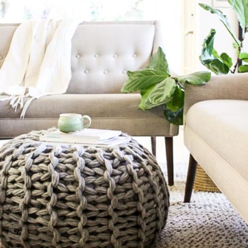 Knitted Cotton Poufs, Feature : Comfortable Soft