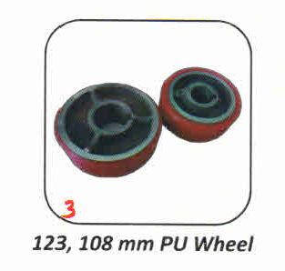 PU and Rubber 123 X 108mm Wheel