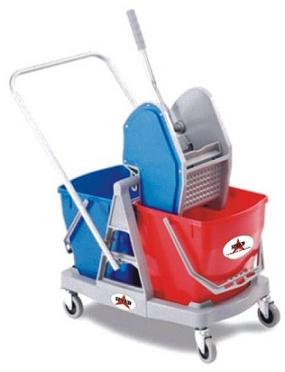 Double Bucket Plastic Wringer Trolley, Capacity : 20 X 20 Ltrs