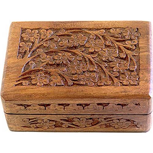 Square Wooden Carved Boxes, For Cosmetics Items, Storing Jewelry, Style : Antique