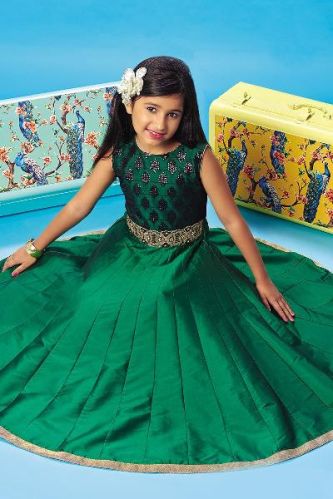 Silk Party Wear Kids Gown, Age Group : 4, 5, 6, 7, 8, 9, 10, 12, 13, Year