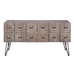 Water based Antique Pinewood Industrial Cabinet 2 Doors 2 Drawers