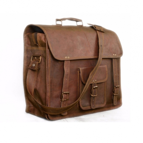 Plain Messenger Leather Briefcase Bag, Style : Modern