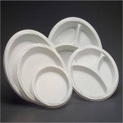 Round Thermocol Paper Plates, For Serving Food, Feature : Disposable, Light Weight