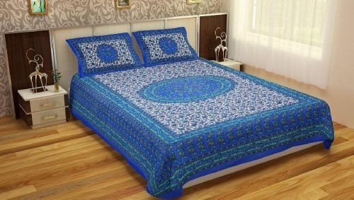 VSR ENTERPRISES COTTON Sanganeri Print Bed Sheets, Size : 70X100 INCH