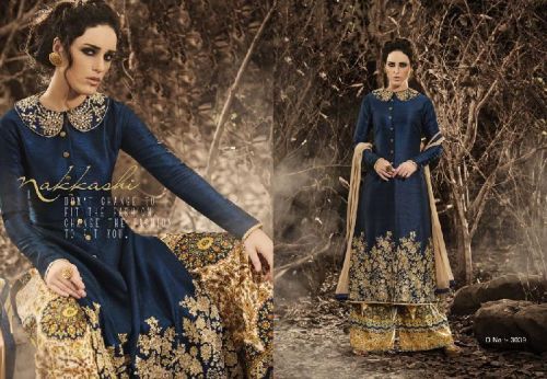 Royal Blue Bhagalpuri Salwar Kameez