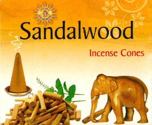 Sun Sai Sandalwood Incense Cones, For Religious, Color : Natural