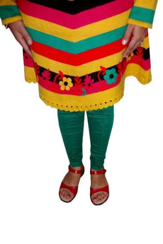 Woollen Polyster Lycra Leggings, Color : Green, Pattern : Plain