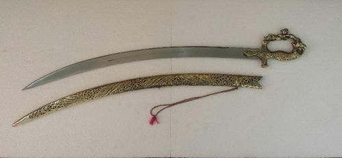 Iron Decorative Brass Sword 02, For Decoration