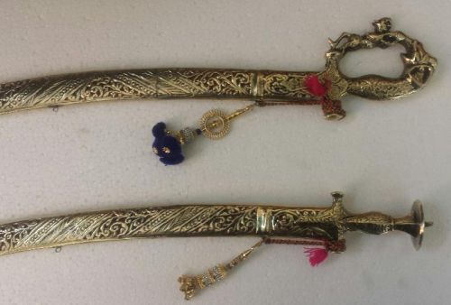 Iron Decorative Brass Sword, For Decoration/ Wedding