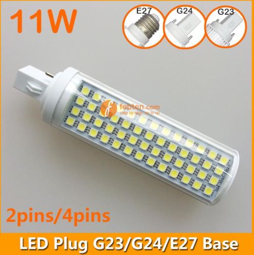 11W LED Plug Lamp G23/G24/E27 Round Shape