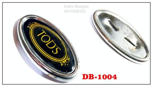 Oval Shape Metal Badge Black Color For Leather Accessories