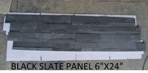 6X24 Black Slate Wall Cladding Panel