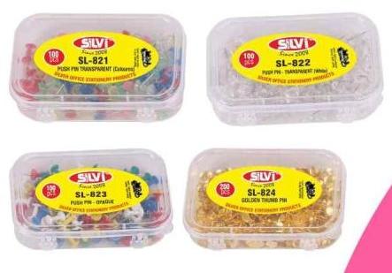 Plastic Polished Silvi Push Pin Boxes