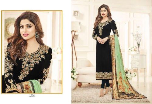 Black Beauty Straight Cut Salwar Kameez, Gender : Women