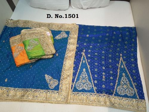 KRIVI DESIGNER Stone Work Sarees, Color : BLUE