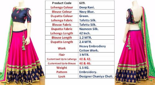 Heavy Work Taffeta Silk Lengha Choli