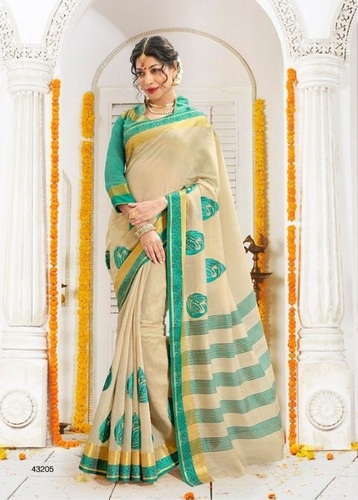 Silk Saree, Color : Beige