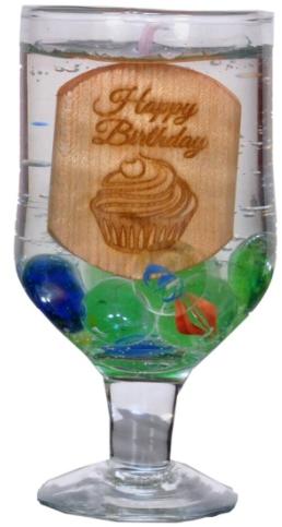 Happy Birthday Gel Wax Candle, Pattern : Plain