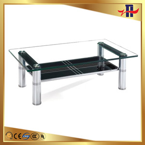 Silk Screen Beveled Tempered Glass Table Top