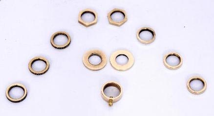 Polished Brass Washers & Nuts, For Fittings