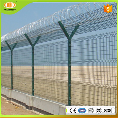 Wholesale 358 High Security Anti Climb Y Shaped PVC Coated Airport Fence With Razor Barbed Wire