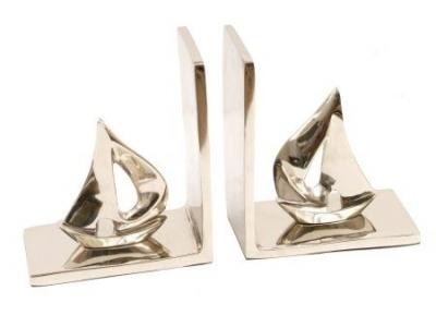 Aluminium Sailing Boat Bookends, Color : Sliver