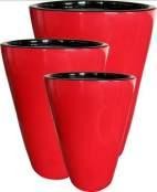 Shiny Red Large Fiberglass Planter