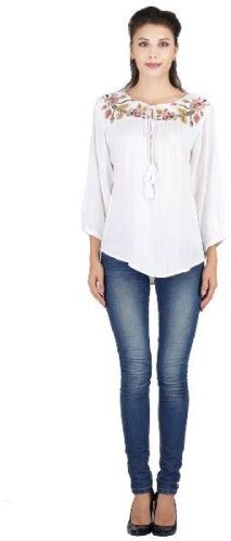 RANNGAM White Full Sleeves Top, For CAN USE WITH JEANS