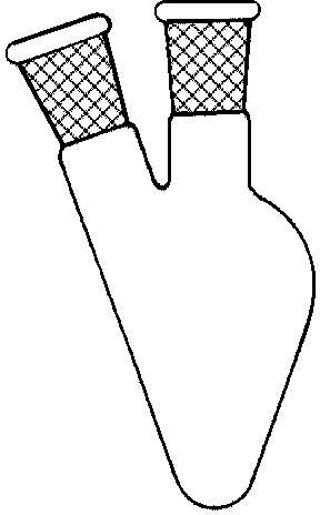 Flask Pear Shaped Two Neck 50ml.