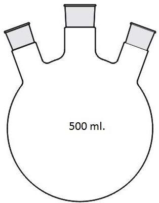 Flask Round Bottom (Three Neck) 500 Ml.