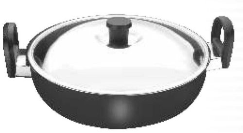 Aluminium Hard Anodized Kadai, For Cooking, Feature : Fast Cooking, Low Gas Consumption