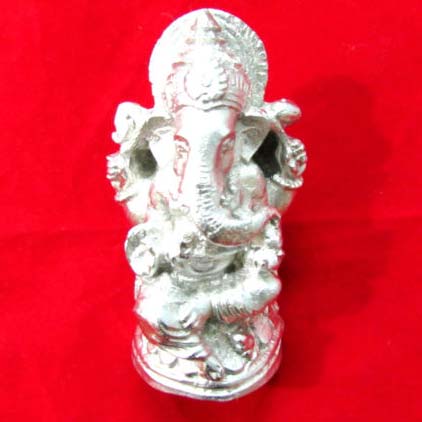 Carved Parad Ganesh Idol, Color : Silver Standard