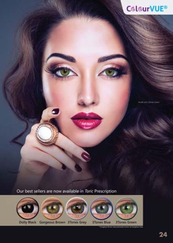 Patented Hydrogel Contact Lens Colourvue Rx Toric 14.0mm