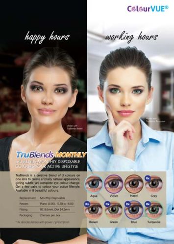 Patented Hydrogel Contact Lenses, Brand Name : ColourVUE 14.2mm