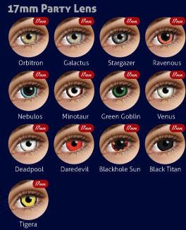 Patented Hydrogel Contact Lens Flash 17mm Party Lens 17.0mm