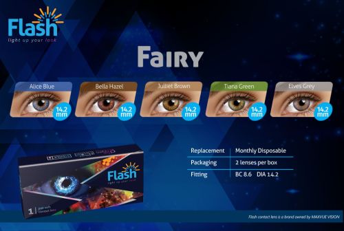 Patented Hydrogel Contact Lens Flash Fairy Series 14.2mm