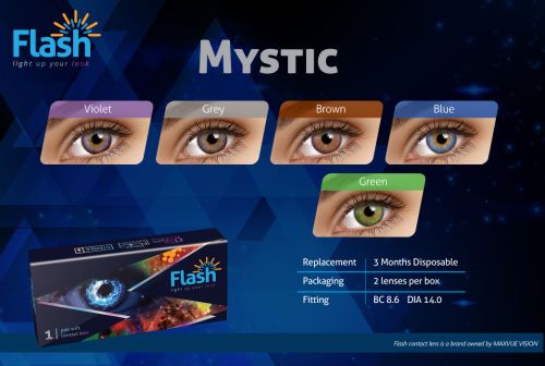 Patented Hydrogel Contact Lens Flash Mystic Series 14.0mm