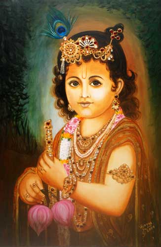 Code No. 561 Bal Gopal Krishana Canvas Paintings