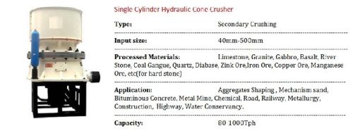 Single Cylinder Hydraulic Cone Crusher