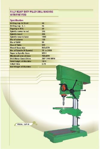 Geared Pillar Drill Machine