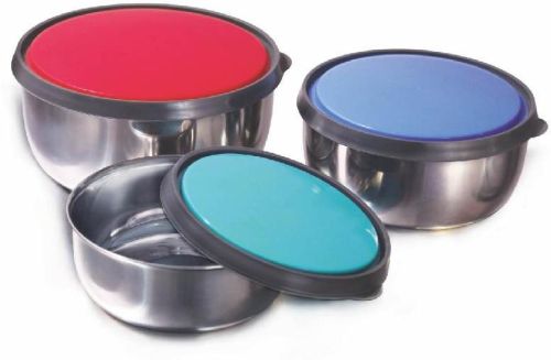 3 Pcs Coloured Lid Fresca Bowl Set