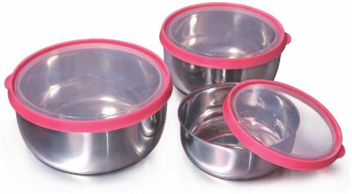 3 Pcs Transparent Lid Fresca Bowl Set