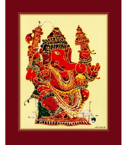 Coral Ganapathi Art Print On Paper